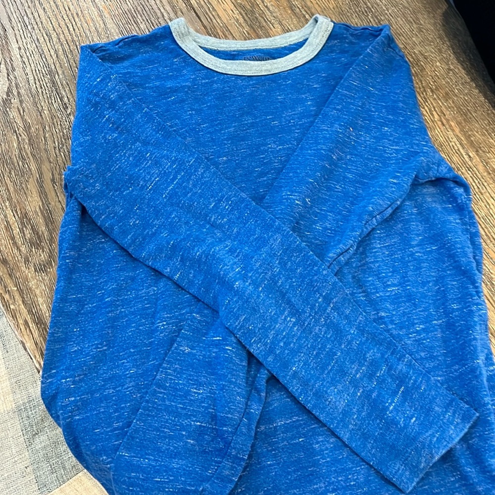 Bright blue size 10, long sleeve cotton tea from crew cuts